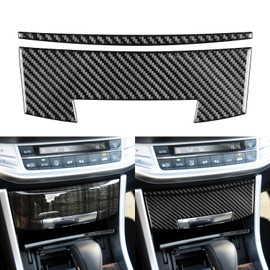 NVCNX Real Premium Carbon Fiber Compatible with Honda 9th Gen Accord 2013 2014 2015 2016 2017 Accessories Car Dash Storage Box Cover Interior Trim Black
