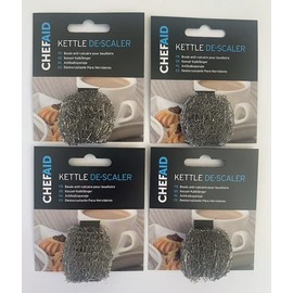 4 X Chef Aid Stainless Steel Doughnut Kettle Descaler, Silver