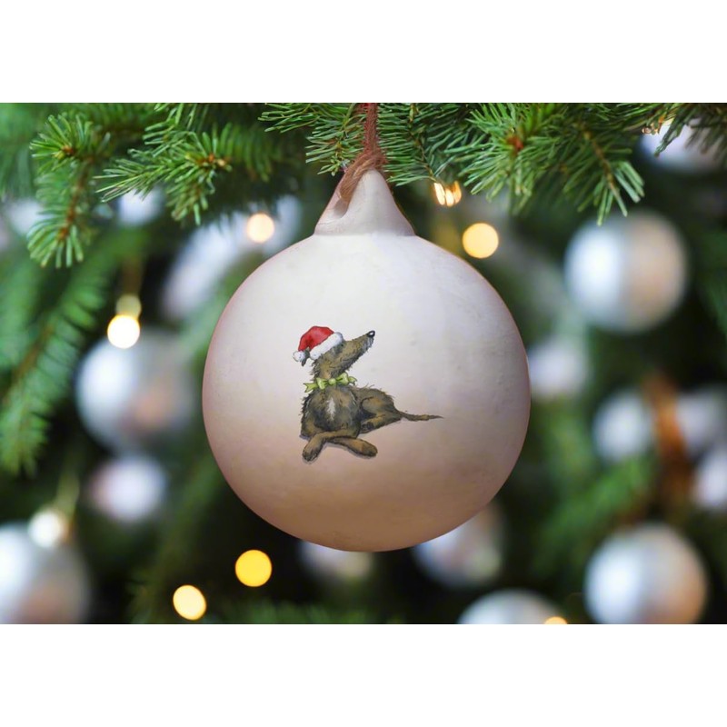 Image Industry Lurcher Ceramic Bauble - Tree Decoration - Christmas