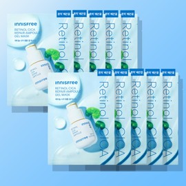 Innisfree [Traces Smoothing] Innisfree Retinol Cica Trace Ampoule Gel Mask 23mL 10 sheets, 1 piece / [흔적 매끈결] 이니스프리 레티놀 시카 흔적 앰플 겔 마스크 23mL 10매, 1개