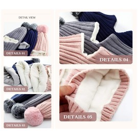 Baby Winter Hat Scarf Mitten Set, Unisex Infant Toddler Kids Hat Scarf (Navy-C, 2-5T)