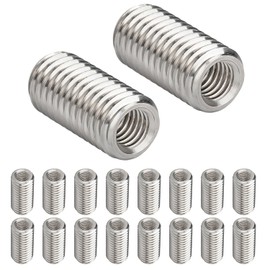 Qrity 20 Pcs Thread Inserts, Threaded Sleeves, M8 x 10mm Male to M6 x 10mm Thread Female Reducing Nut, Threaded Repair Insert Nut