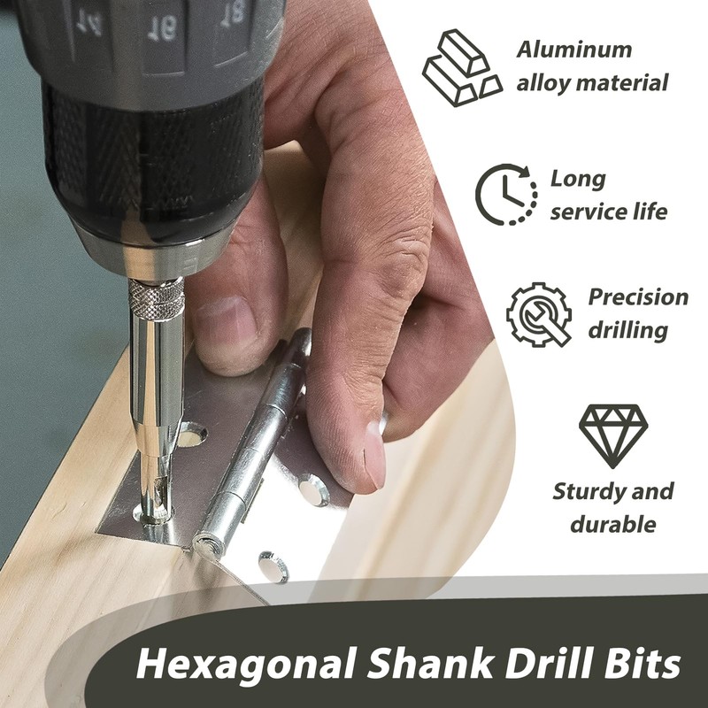 3 Pcs Hinge Drill Bit Set, Self Centering Drill Bit,