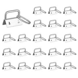 25PCS 26mm Metal Key Fob Hardware Key Chain Fob Wristlet Hardware with Split Rings for Keyring Keychain Fabric Wrist Strap Supplies (Silver)