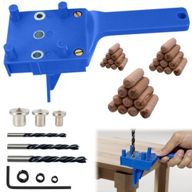 41 Pieces Wood Dowel Jig Kit, 6/8/10mm Precision Drill Guide, Metal Bushings, Solid Centres & Spanner Woodworking Tools for Wooden Drilling and Locating