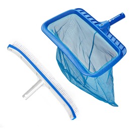 TOPDING & HZ Swimming Pool Cleaner, Pool Skimmer Leaf Net with 18" Pool Skimmer Net Dark Blue