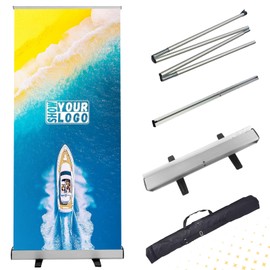 VYPEROCK Custom Retractable Banner Stand 33"x81", Premium Aluminum Frame and Portable Packaging, Easy to Assemble for Business Events, Presentation, and Wedding - Durable Stand Frame Only