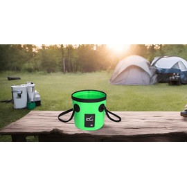 BANCHELLE Collapsible Bucket Water Container Portable Folding Camp Wash Basin for Outdoor Traveling Hiking Fishing Car Washing Gardening Camping 2 PCS (Green, 20L)