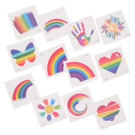 Gatuida 24PCS Rainbow Face Stickers Vibrant Body Temporary for Pride Events Colorful Gradient Design for Festivals and Parties Fun Accessories for Ages