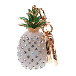 Lurrose Creative Pineapple Keychain Pendant Bag Key Chain Hanging Keychain, White