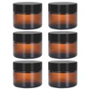Amber Glass Cream Jars - 6 Pack Refillable Jars (30ml/50ml)