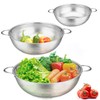 Herogo Colander Stainless Steel Set of 3, Micro-Perforations Colanders with