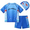 AIWUHE Boys Two Piece Rash Guard Swimsuits Toddler Short Sleeve