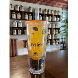 Tealise Bubble Tea 24oz 700ml Double Wall Reusable Boba Cup with Resealable Lid Plug Insulated Bubble Tea Cup