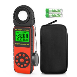 Digital Luxmeter Light Meter, INFURIDER YF-881F Light Meter with 0.01-400,000 Lux, Illuminance Light Meter with 270° Rotating Detector for LED Lighting, Plant, Photography