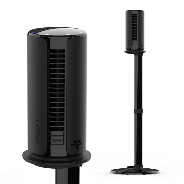 Vornado ATOM 1S Compact Oscillating Tower Fan with Removable Stand, 40" tall, 4 Speeds , Black