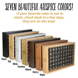 AllSpice Wood Spice Rack, Includes 60 4oz Jars- Matte Black