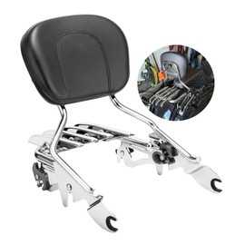 Wsays Passenger Sissy Bar Backrest and Luggage Rack Compatible with Harley Touring Street Electra Road Glide Road King 2009-2025, Chrome