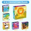 Japace Wooden Jigsaw Puzzles for Toddlers, 6 in 1 Animal