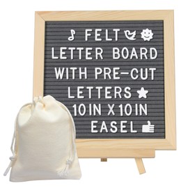 INCETUE Letterboard aus Eiche 25x25cm mit 400 Magnetbuchstaben & Zubehör – Stecktafel mit Staffelei – Premium Memoboard für Küche, Homeoffice und Geschenke