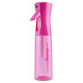 The Beauty Project Spray Bottle Mister for Hair - Continuous Mister, Fine Water Mist, Trusted by Professional Salons & Barbers, 10.1oz - Clear Bottle (Neon Petal)