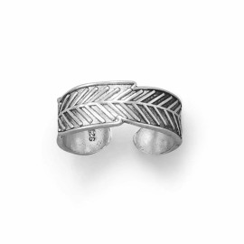 Unbranded Sterling Silver Oxidized Feather Toe Ring