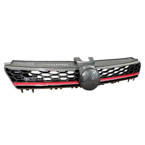 IBESTWOLF Front Grille Honeycomb with Red Trim for 2015-2016 VW