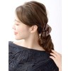 VINGTAINE H-1004-BR- Volumetric Satin Ribbon Hair Claw Elegant Daily Office
