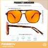 FEISEDY Gafas Ámbar para Luz Azul para Computadora y Gaming,