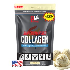 PhysiVantage PhysiVantage Supercharged Collagen Peptides Powder - Hydrolyzed Collagen for Joint, Tendon, Ligament, & Skin Health Support - Vanilla, Keto, Paleo, 16oz | Enhanced with Vitamin C, BCAAs, Grass-Fed