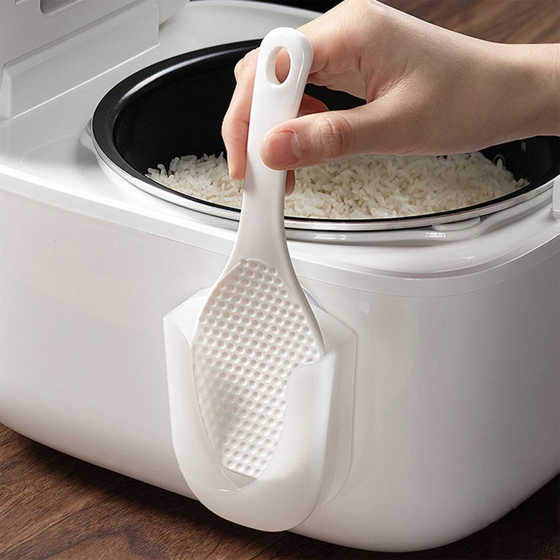 Japanese Style Non Stick Plastic Rice Paddle with Holder