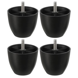 sourcing map 4 Pcs M8 x 2.4 x 2.8 Inch Furniture Legs, Plastic Sofa Couch Legs Tapered Replacement Legs Tapered Feet for Chair Sofa Dresser Cabinets Bed, Black