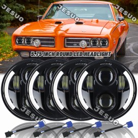 JESUO 4pcs 5 3/4"5.75 Super white LED Headlights HI/LO Beam for Pontiac GTO Grand Prix
