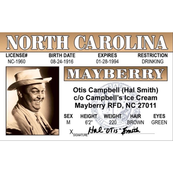 Otis Campbell on a 3.5” X 2.5” Refrigerator Magnet