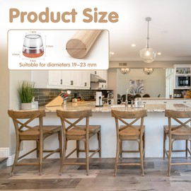 Pack of 32 Protective Caps for Chair Legs, Floor Protectors for Chairs, Round Chair Leg Caps with Felt for Straight and Slanted Chair Legs, Prevents Scratches, Furniture Mat for Hardwood Floors 19-23