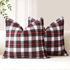 OTOSTAR Pack of 2 Christmas Scottish Plaid Throw Pillow Covers