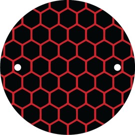 Kustom Cycle Parts Hexagon/Honeycomb Pattern M8 Points/Timing Cover Compatible with Harley Davidson Motorcycles. Fits: M8 2018 to 2023 Motors (Red Hexagon)