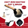 IPROUDER Cast Iron Sauce Pan and Basting Pot with BBQ