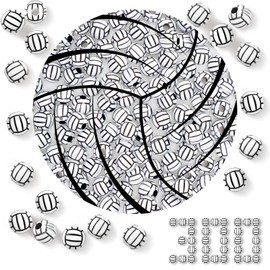 Giegxin 300 Pack Acrylic Beads 12 mm Sports Ball Beads for Bracelets Jewelry Making Necklace Charms Craft Keychain Home Decoration Accessories(Volleyball)