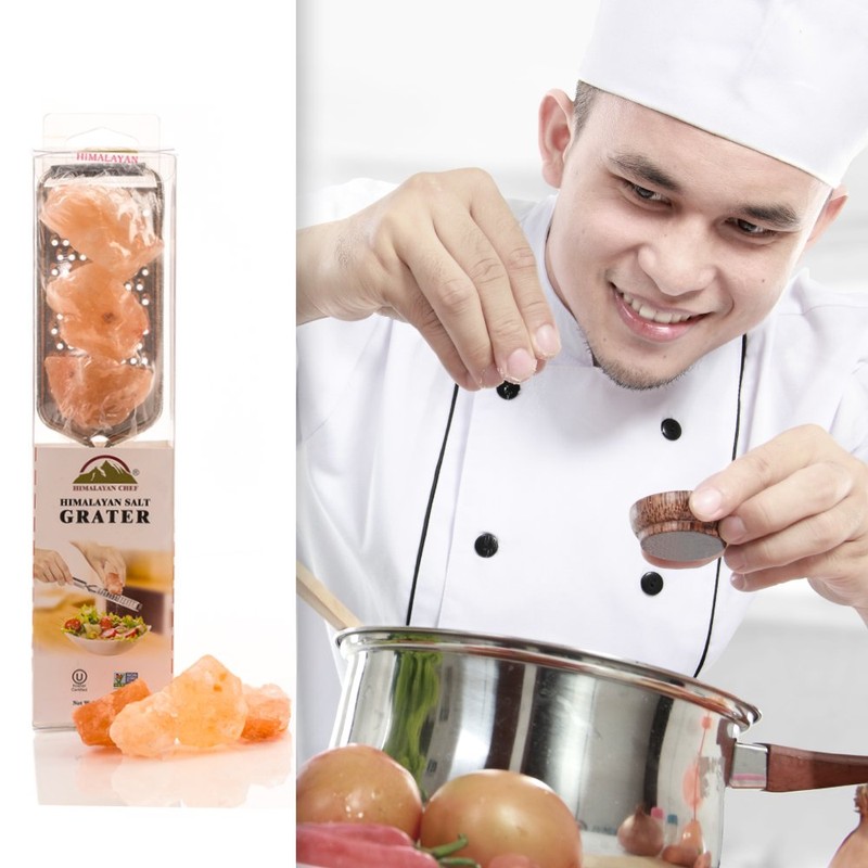 Himalayan Chef Grater with 3 Pink Salt Chunks, 6 Oz,