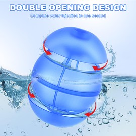 OdiuK 12 Stück Wasserbomben Wiederverwendbar, Wiederverwendbare Wasserballons mit Netzbeutel Alle Silikone Schnelles Befüllen Wasserbomben Set, Splash Bälle Wasserspielzeug für Garten Poolparty