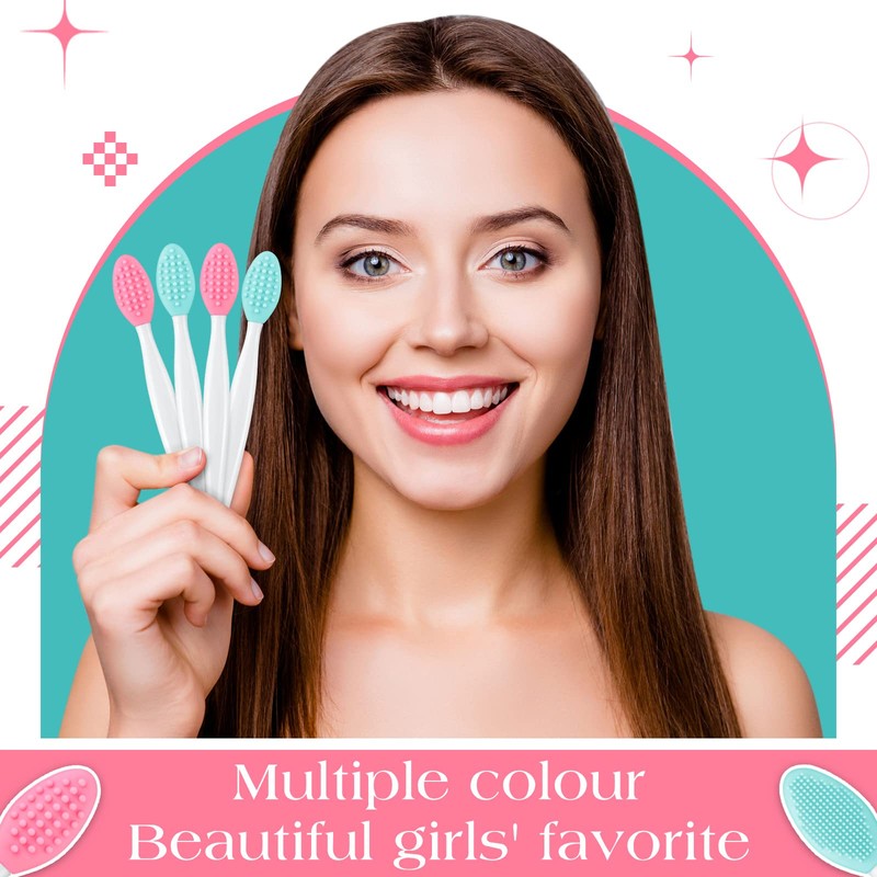 24 Cepillo de Labios Exfoliante de Silicona con Envase, Depurador