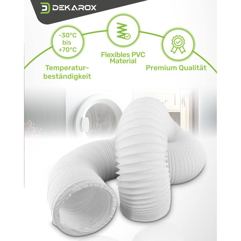 DEKAROX 6 m PVC Exhaust Hose Diameter 100/102 mm Flexible