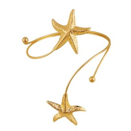 NKTDWO Gold Arm Cuff Flower Starfish Bracelet for Women, Bohemian Style Upper Arm Bangle, Festival Summer Beach Jewelry Gift， Small Starfish