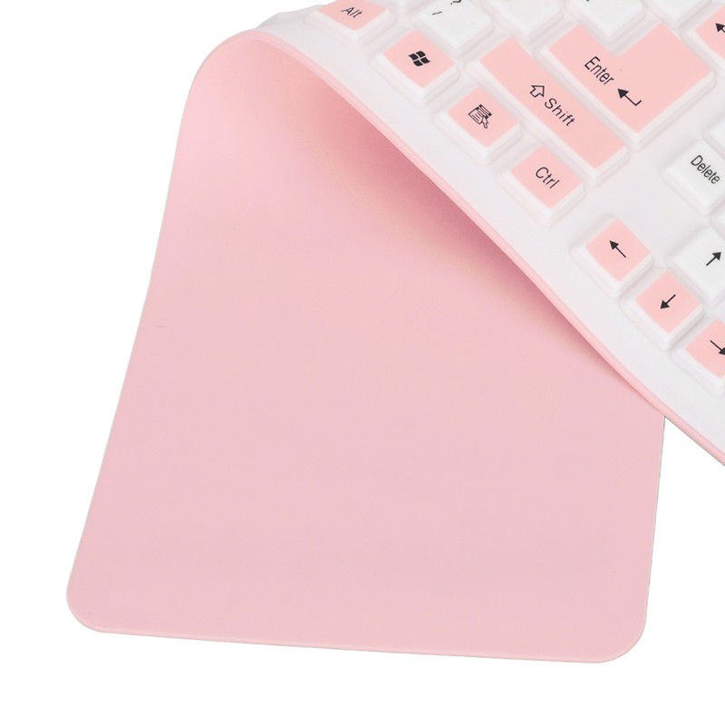 Foldable Silicone Keyboard 106 Keys Waterproof Dustproof Foldable USB Wired
