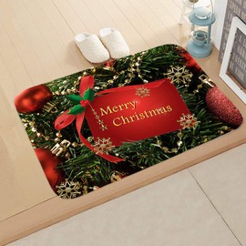 Christmas Doormat Merry Floor Mat Carpet Christmas Outdoor Indoor Welcome Mat Santa Claus Elk Floor Mat New Year Festive Floor Mat Kitchen Doorway Bathroom Floor Carpet Bedroom Home Floor Mat Non-slip