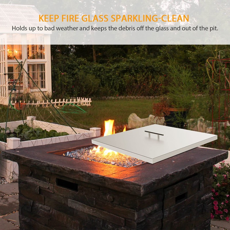 AJinTeby Fire Pit Lid Fits 24" x 24" Drop-in Fire