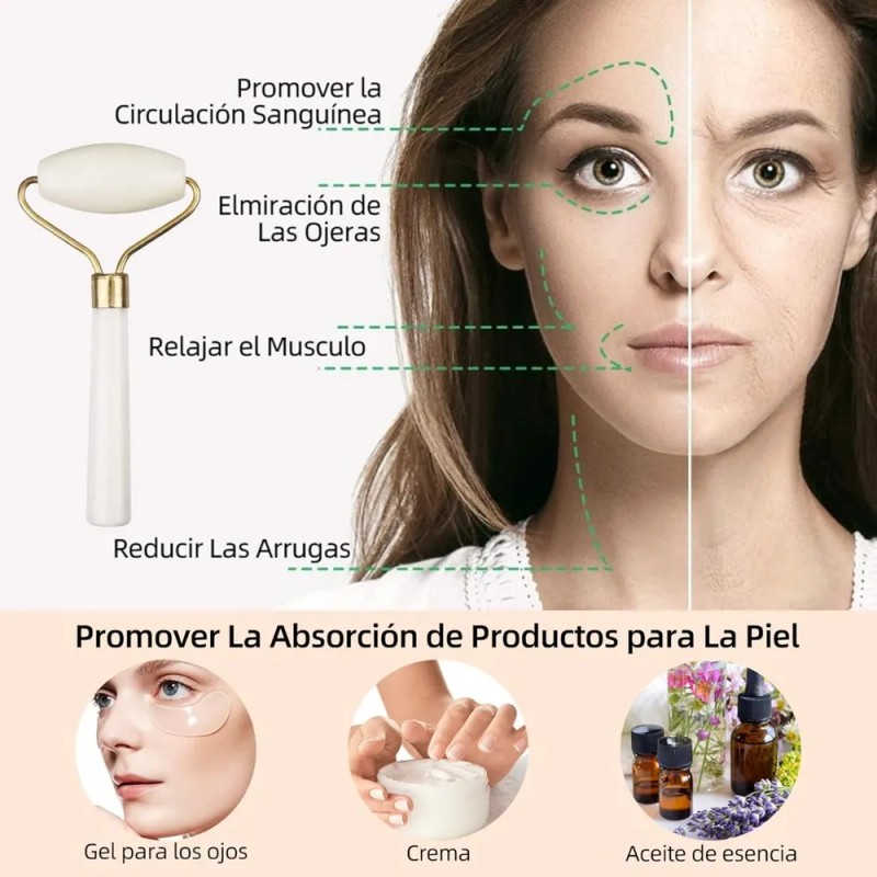 Maquina Vibración Térmica Antienvejecimiento + Rodill Facial Blanco