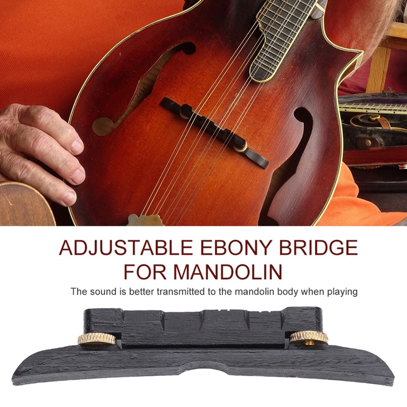 Mandolin Bridge,Adjustable Ebony Bridge for Mandolin Musical Accessory