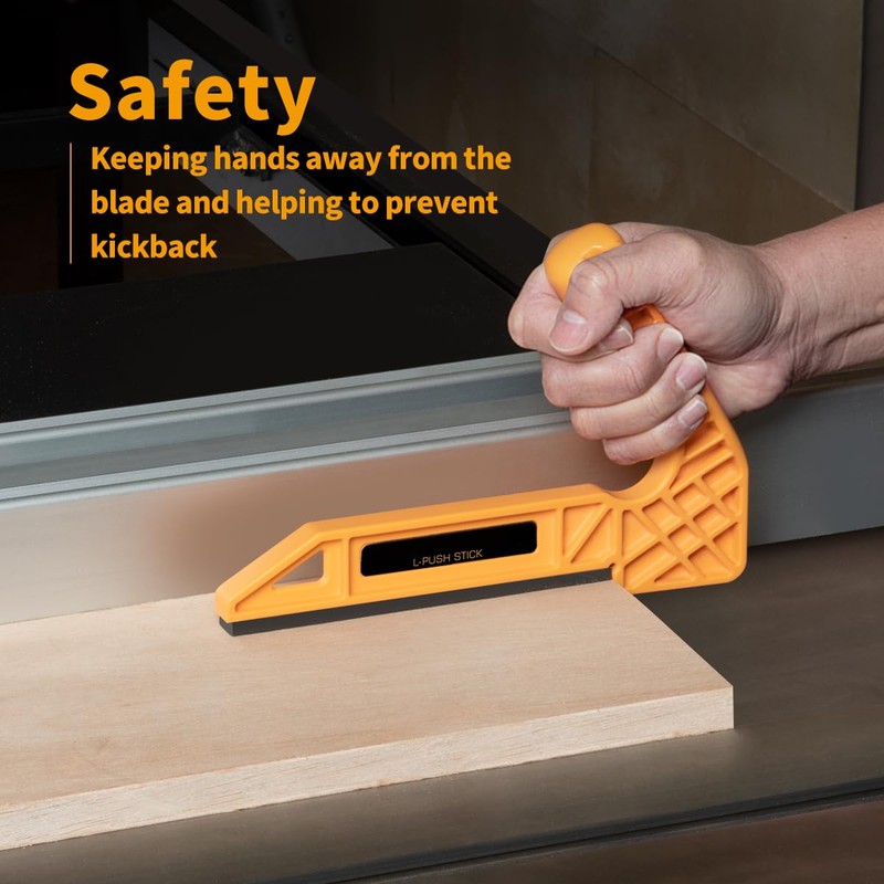 POWERTEC Tandem Featherboard and L-Push Stick Fits Table Saw, Router
